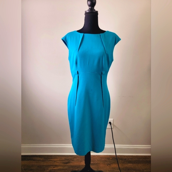 Calvin Klein Dresses & Skirts - Calvin Klein Jewel Tone Feminine Classic Sheath Cap Sleeve Tailored Dress sz 6